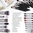 BS-MALL Makeup Brush Set 16pcs Makeup Brushes Premium Synthetic Bristles Powder Foundation Blush Contour Concealers Lip Eyeshadow Brushes Kit BS-MALL