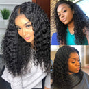 13x4 Water Wave Frontal Wigs Human Hair BLY Glueless Wet and Wavy Lace Front Wigs for Black Women 150% Density Pre Plucked Natural Black Color 22 Inch BLY Store