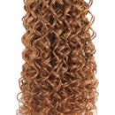 Feelgrace Hair Jerry Curl Ombre Blonde Brazilian Virgin Kinky Curly Human Hair Weave Bundles 1 Piece T1B/30 Color 16 inch Bundle Feelgrace