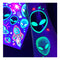 Temporary Tattoos – 1 Sheet Alien UFO Design Body Art Blacklight Reactive Light Festival Accessories Glow in the Dark Party Supplies | 7.2” x 5.2” Temp Tattoos Great for EDM EDC Party Rave Parties d'IRIS studio