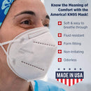 America1 KN95 Face Masks | Made in USA | Breathable Face Masks with 4-Layer Protection | Face Masks for Men and Women | Disposable Face Masks for Work, Home, and Outdoor | 20 Count White Face Masks America1