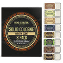 Viking Revolution 8 Pack Solid Cologne for Men - Men's Cologne Gift Set Including Sandalwood, Vetiver, Sweet Tobacco, Clary Sage, Spiced Vanilla, Cedar Pine - Travel Size Gifts for Men (0.5 Oz each) Infinity Warehouse