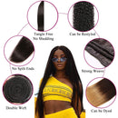 QinMei Brazilian Straight Hair 3 Bundles 10A 100% Virgin Unprocessed Human Hair Weave Extensions Brazilian Remy Straight Human Hair Bundles Natural Black Color (12 14 16 inch) QinMei