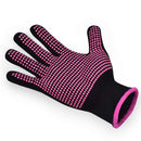 Heat Resistant Gloves with Silicone Bumps, Sopito 2Pcs Professional Heat Proof Glove Mitts for Hair Styling Curling Iron(Pink) Sopito