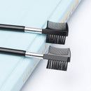 2 PCS Duo Eyebrow Brush, Angled Eyebrow Brush & Eyelash Comb Set Professional Eye Powder Foundation Brush TEOYALL