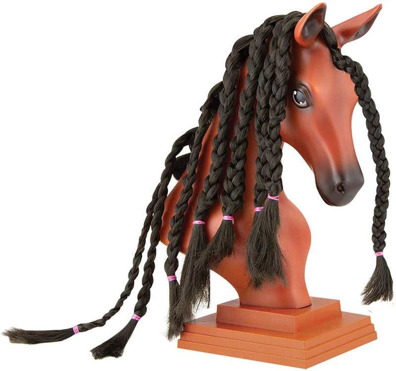 Breyer Horses Mane Beauty Horse Styling Head | Blaze | Black Extra-Long Silky No Tangle Mane | 10" x 4.25" x 4.25" | Styling Book, Brush, Hair Coils, Hair Clips, Elastics | Horse Toy | Model