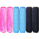 Makeup Remover Towel (6 Pack), Reusable Microfiber Makeup Remover Cloth Removing All Makeup with Just Water 12" X 6" - Hot Pink/Blue/Black ZYMLOVE