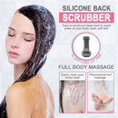 TRIED TRU- XL 35.5 inch Silicone Back Washer for Shower Double Sided Back Scrubber and Massager Soft On Skin Lathers Soap Silicone Loofah Alternative. Deep Clean Exfoliation (Grey) Tried