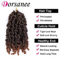 8 Inch 3 Packs Pre-twisted Spring Twist Braids Crochet Hair Short Curly Braids Pretwisted Passion Twists Bomb Twist Bob Pre-looped Synthetic Hair Extensions (8 Inch,T30
