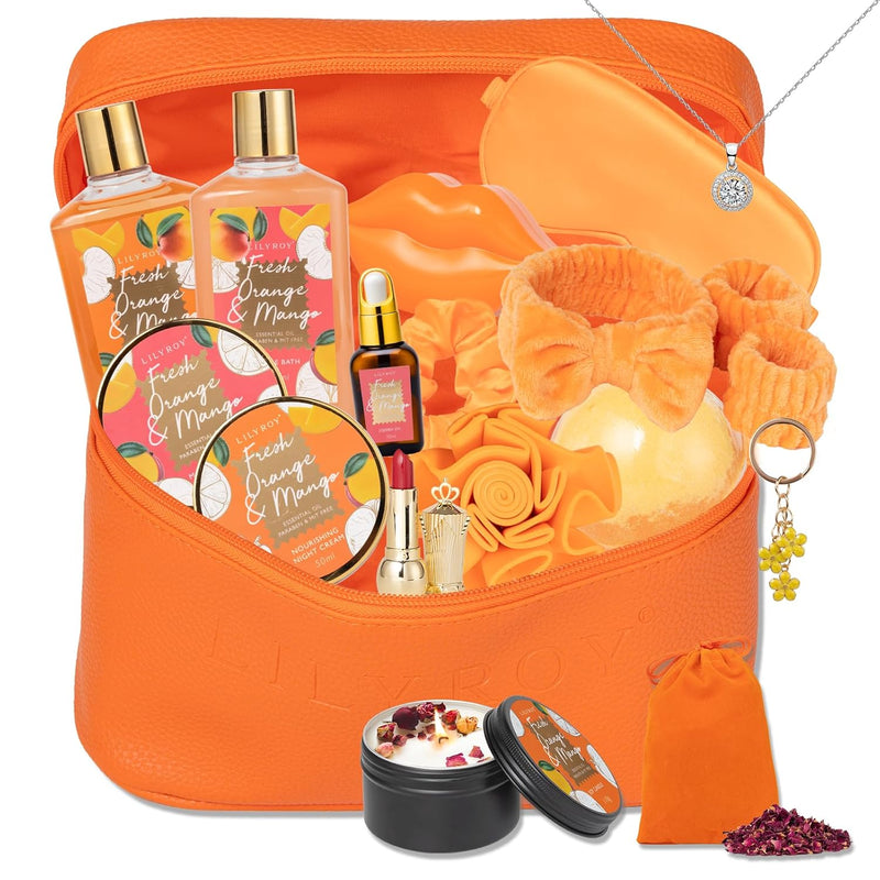 19 Pcs Rose Gifts Spa Gift Set Bath and Body Gifts Basket Set For Women Bath Spa Gift Baskets Set for Women Mom Mothers Day Christmas Birthday Valentines Gifts Spa Kit for Women Mom Gift