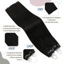 Ugeat Micro Ring Hair Extensions 14inch Micro Loop Remy Human Hair Extensions