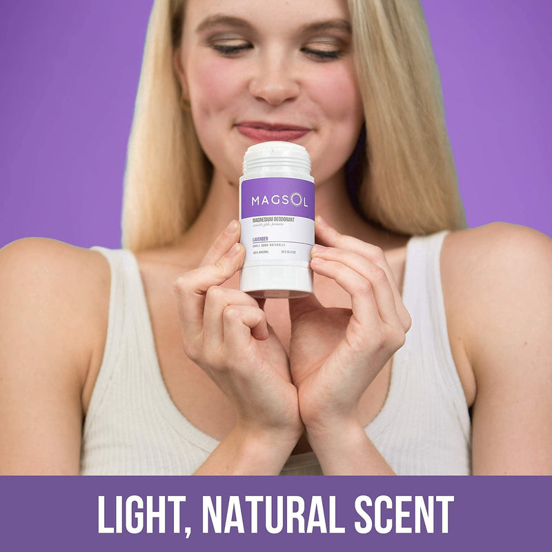 MAGSOL Natural Deodorant for Men & Women - Mens Deodorant with Magnesium - Perfect for Ultra Sensitive Skin, Aluminum Free Deodorant for Women, Baking Soda Free (2 Pack: Lavender & Sandalwood) MagSol Organics