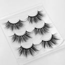 Maycaur 3 Pairs 5D Faux Mink False Eyelashes Makeup Fake Eyelashes 25mm Black Long Handmade Fluffy Soft Reusable Lashes Natural Look Maycaur