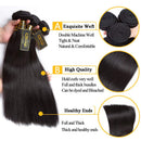 QTHAIR 12A Grade Brazilian Straight Hair 3 Bundles With Frontal Closure(14 16 18+14Frontal) 13x4 Ear to Ear Lace Frontal 100% Unprocessed Virgin Human Hair Natural Color QTHAIR Store