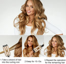 LAYADO 3 Barrel Curling Iron Hair Waver Cluer 22mm (0.86 Inch) Temperature Adjustable Three Barrel Hair Iron Hair Waver Iron Ceramic Tourmaline Triple Barrels Hair Crimper with Dual Voltage Gold LAYADO