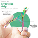 Cuticle Trimmer with Cuticle Pusher Professional Stainless Steel Cuticle Cutter Sharp Blades Double Spring Cuticle Nippers for Nail Care Pedicure Manicure Nail Tools for Home Spa (Multi-Colored) GREEN ESTETICA