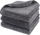 SINLAND Microfiber Hand Towel for Bathroom Super Soft Makeup Remover Cloth Washcloth for Home Spa Sports Face Cleansing Towel 16Inch x 30Inch Grey 3 Pack SINLAND