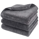 SINLAND Microfiber Hand Towel for Bathroom Super Soft Makeup Remover Cloth Washcloth for Home Spa Sports Face Cleansing Towel 16Inch x 30Inch Grey 3 Pack SINLAND