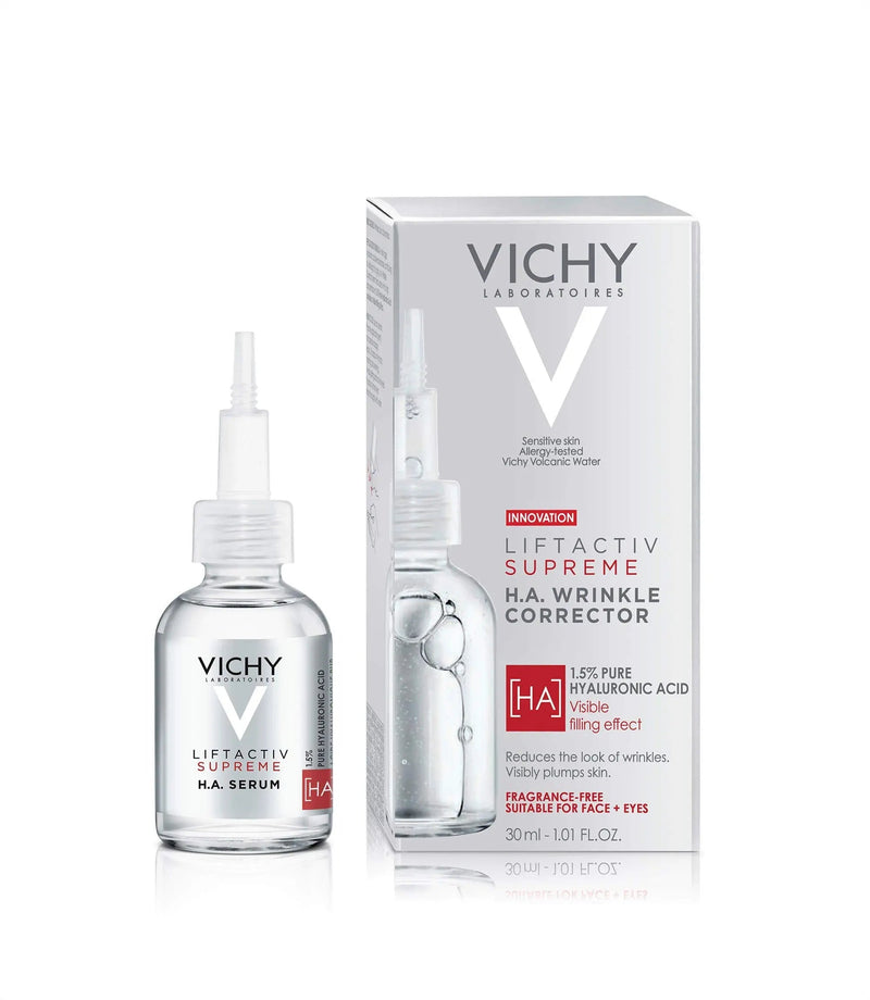 Vichy LiftActiv Supreme 1.5% Hyaluronic Acid Face Serum & Wrinkle Corrector, Anti Aging Serum For Face To Reduce Wrinkles, Plump, & Smooth, Suitable For Sensitive Skin Vichy