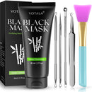 Blackhead Remover Mask 3-in-1 Votala Blackhead Removal Mask, Purifying Peel Off Mask with Acne & Blackhead Extractor Kit and Silicone Brush, Deep Cleansing Blackheads Removal Kit Votala