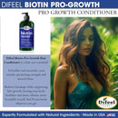 Difeel Pro-Growth Biotin Shampoo & Conditioner 2-PC Gift Set - Thinning Hair & Hair Loss, Paraben Free Infinity Warehouse