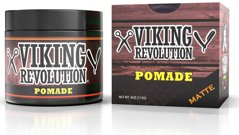 Hair Pomade for Men (New Formula) - Medium Hold and Matte Shine Free for Classic Look 4oz - Water Based & Easy to Wash Out by Viking Revolution Viking Revolution