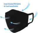 WITHMOONS 3PCS Cotton Face Mouth Mask Cool Mesh Cloth 3 Layers Facial Reusable Washable Nose Bridge Wire Black for Women Men WITHMOONS Store