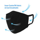WITHMOONS 3PCS Cotton Face Mouth Mask Cool Mesh Cloth 3 Layers Facial Reusable Washable Nose Bridge Wire Black for Women Men WITHMOONS Store
