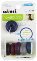 Scunci No Slip Grip Evolution Super Bandz Hair Elastics, 6 pk Scunci