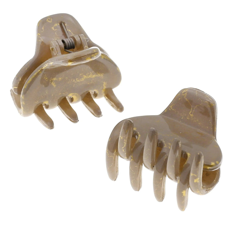 Camila Paris CP2915 French Hair Clip for Women, Small 1 inch Set of 2 Girls Hair Claw Clips Jaw Gray Gold Fashion Durable Styling Hair Accessories for Women, Strong Hold No Slip Grip, Made in France Camila