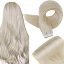 Fshine Tape In Hair Extensions 20 Inch Double Sided Adhesive Tape In Human Hair Color 60 Platinum Blonde Tape On Extensions Remy Hair 50 Grams 20 Pcs Seamless Pu Tape In Hair Fshine Store