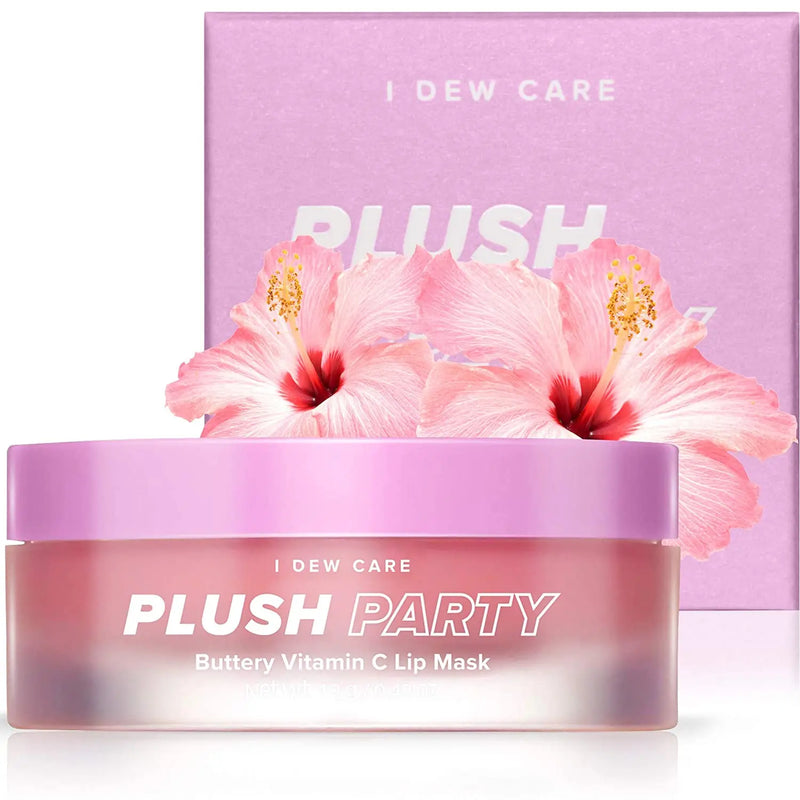I DEW CARE Plush Party Lip Balm | Hydrating Overnight Lip Mask for Dry Lips with Shea Butter | Korean Skincare, Vegan, Cruelty-free, Gluten-free, Paraben-free I DEW CARE Store