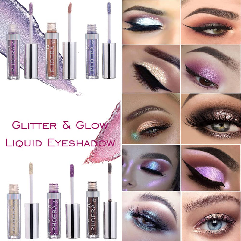 Glitter Eyeshadow，Makeup For Eyes Liquid Shimmer Sparkle Glow Light Colors Pencil Stick Shiny Long Lasting Waterproof Shining Eye Shadow Sets Metallic Pigments Metals Gloss Sparkling Pen Kit (A112) Eschindler