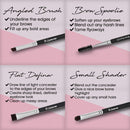 Eyebrow Brush - Duo Eye Brow Spoolie - Angled Eyeshadow Eyeliner - Precision Flat Definer - Small Shader - Premium Quality 3 Piece Set - Cruelty Free Synthetic Bristles - Apply Gel Powder Wax Pomade Lamora