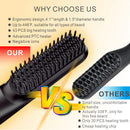 FEBOTE Deluxe Beard Straightener for Men, Ionic Heated Beard Brush With LCD, 5 Temperature Settings, Anti-scald, Hair Straightener Beard Kit for Men with Beard Shaping Tool & Travel Bag, Black FEBOTE