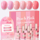 Double Rhythm 6 Pcs 15 ML Gel Polish Set Same Color Same Bottle Soak Off Gel Polish Kit Nail Art Manicure Salon DIY at Home for Women (Jelly Burgundy Red Glitter Silver -T6-56) Infinity Warehouse