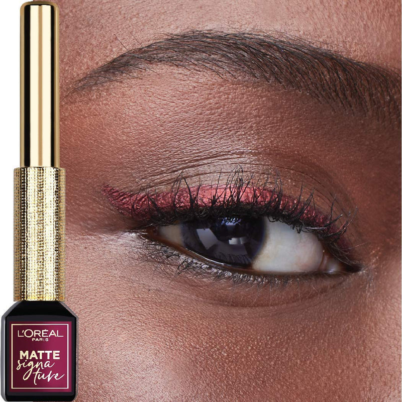 L'Oreal Paris Makeup Matte Signature Liquid Dip Eyeliner, Waterproof, Precise and Easy Application, All Day Wear, Vivid Matte Finish, Burgundy, 0.07 fl; Oz. L'Oreal Paris