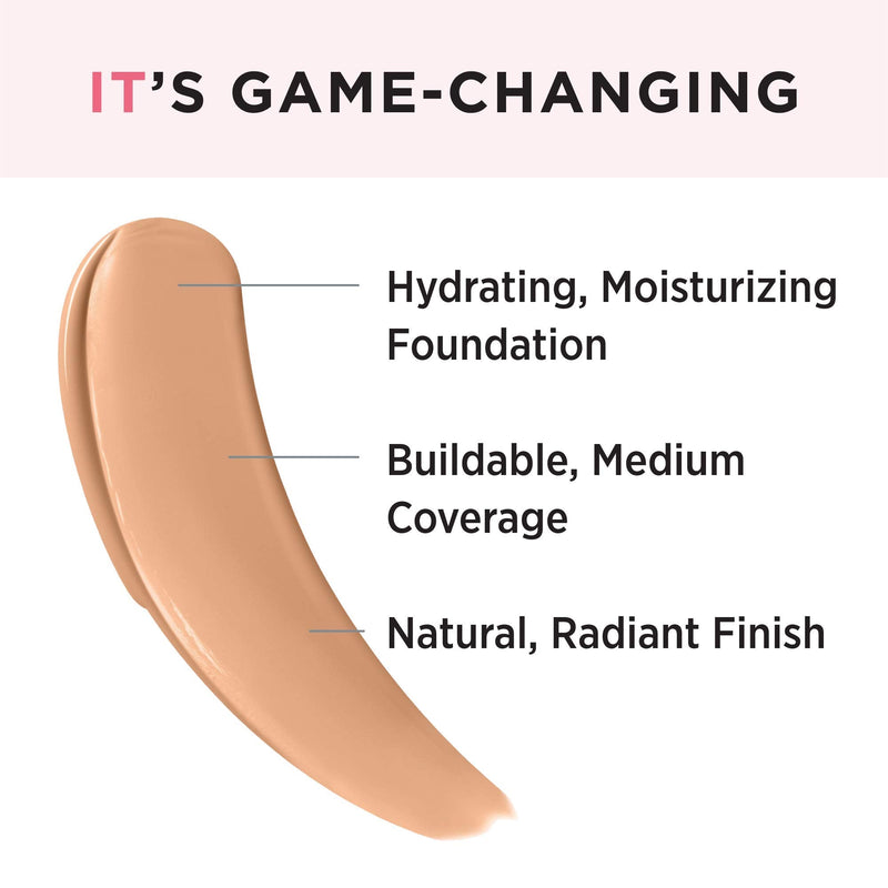 IT Cosmetics Your Skin But Better Foundation + Skincare, Medium Cool 34 - Hydrating Coverage - Minimizes Pores & Imperfections, Natural Radiant Finish - With Hyaluronic Acid - 1.0 fl oz It Cosmetics