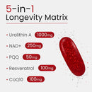 Urolithin A Supplement with NAD, Resveratrol, CoQ10, PQQ – 5-in-1 Longevity Complex to Support Healthy Aging, Mitochondrial Energy, Cellular Renewal, Cognitive Function, Muscle Health – 2 Month Supply Infinity Warehouse