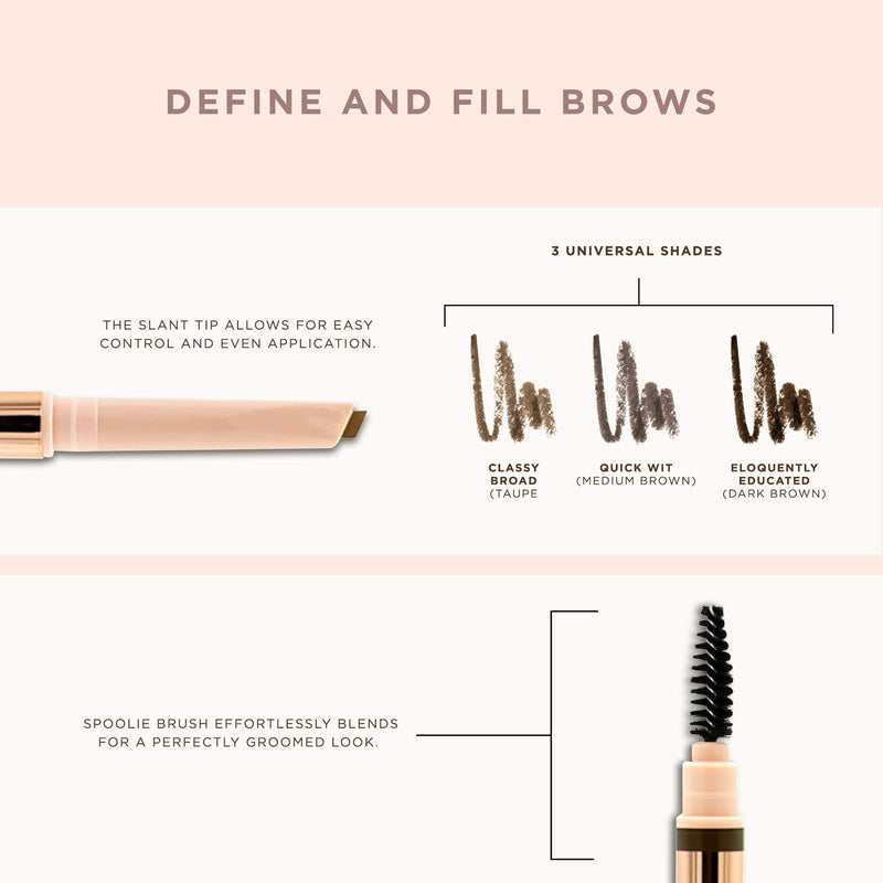 Pretty Vulgar - Defined Brilliance Eyebrow Pencil, Clean & Cruelty-Free, Quick Wit (Medium Brown) Pretty Vulgar