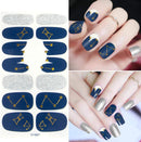 15 Sheets Full Nail Polish Strips Nail Wraps Decal Street Adhesive Nails Stickers False Nail Design Nail Polish Strips with Nail Files for Women Girls AFSTEE