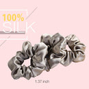 ZIMASILK 100% Mulberry Silk Hair Scrunchies,Best For Women And Girls'Hair,Elastic Hair Bands For Ponytail Holder.Gentle And No Hurt. (3 Pack,Taupe) ZIMASILK