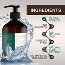 Tea Tree Oil Body Wash - Antifungal - Antibacterial Soap-Helps Athletes Foot - Toenail Fungus - Ringworm - Jock Itchy - Acne - Eczema - Yeast Infection - Body Odor - Itchy Skin - Sulfate Free - 16oz ORISO