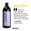 MATRIX Total Results So Silver Color Depositing Purple Shampoo | For Neutralizing Yellow Tones | Tones Blonde & Silver Hair | For Color Treated Hair | 33.8 Fl. Oz. MATRIX