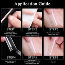 Extra Long C Curve Half Cover Nail Tips 100 Pcs, XXL Clear Long Straight Square Shape Nail Tips for Acrylic False Nails Previvo Traceless Nail Tips With Box,10 Sizes Previvo