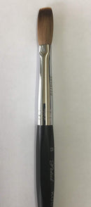 Six Angles - Black Handle Kolinsky Acrylic Nail Brush for Manicure Powder (CRIMPED) - (Size