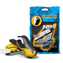 HeadBlade Moto Men's Head and Skull Shaving Razor - Revolutionary Dual Active Suspension & HB4 Refill Shaving Razor Blades (4 Blades) HeadBlade