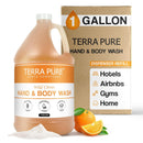 Terra Pure Wild Citrus Gallon Hand & Body Wash – Refill Jug for Hotels, Vacation Rentals, Guest Homes, Spas, Gyms | Bulk Liquid Soap Toiletries | No Color Added | For Sensitive Skin & Daily Use Infinity Warehouse