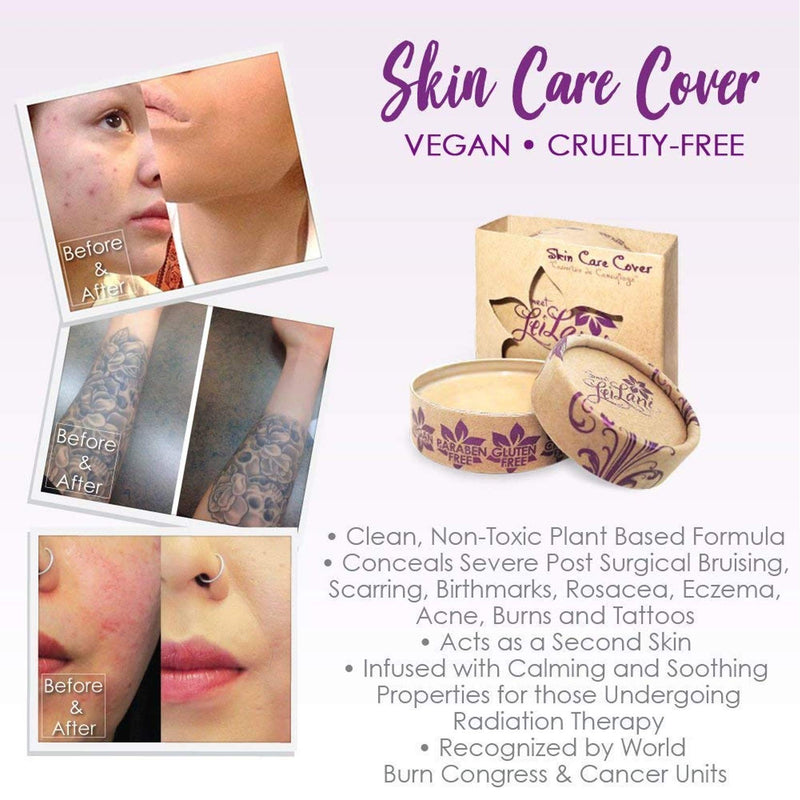 SkinCare Cover-Natural Waterproof Full Coverage Vegan, Cruelty-Free Foundation Concealer. 0.60 oz No Parabens, Gluten,Fragrance. (Bronzed Bodies) SWEET LEILANI