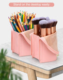 Pink Makeup Brush Holder Makeup Brush Case Organizer Travel Makeup Brush Pouch Stand-up Foldable Portable Makeup Artist Storage Bag for Women (Pink) TANTO